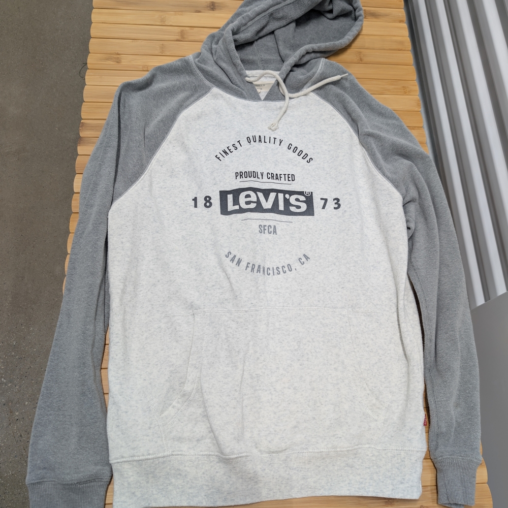 Levi's Gray and White Hoodie